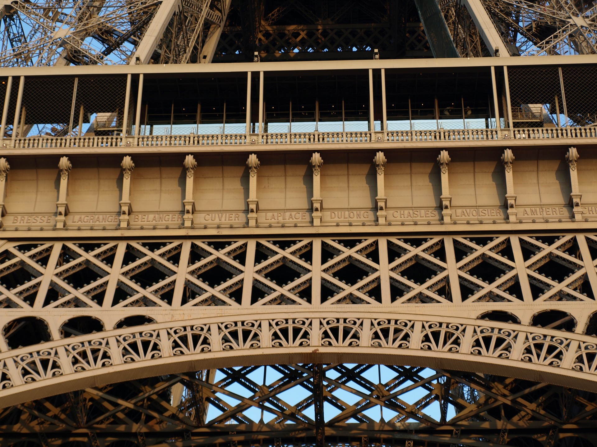 Some of the Names of the French Notables Etched on the Tour Eiffel